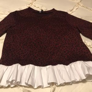 Size xl sharagano burgundy & black top